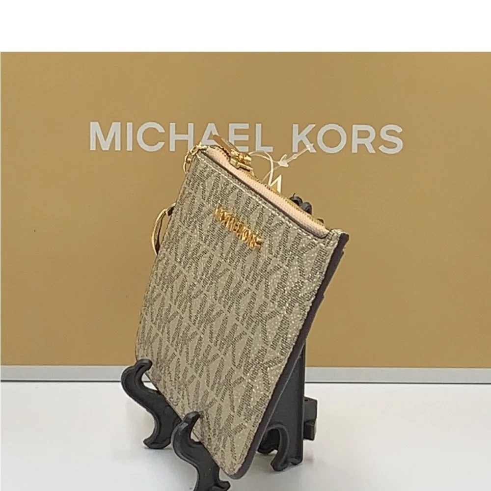 MICHAEL KORS SMALL TOP ZIP COINPOUCH WITH ID Pale gold COLOR